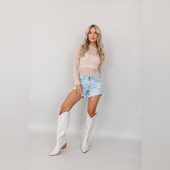 Trisha Lace Top - Size Medium - Taupe - Picture 3 of 7